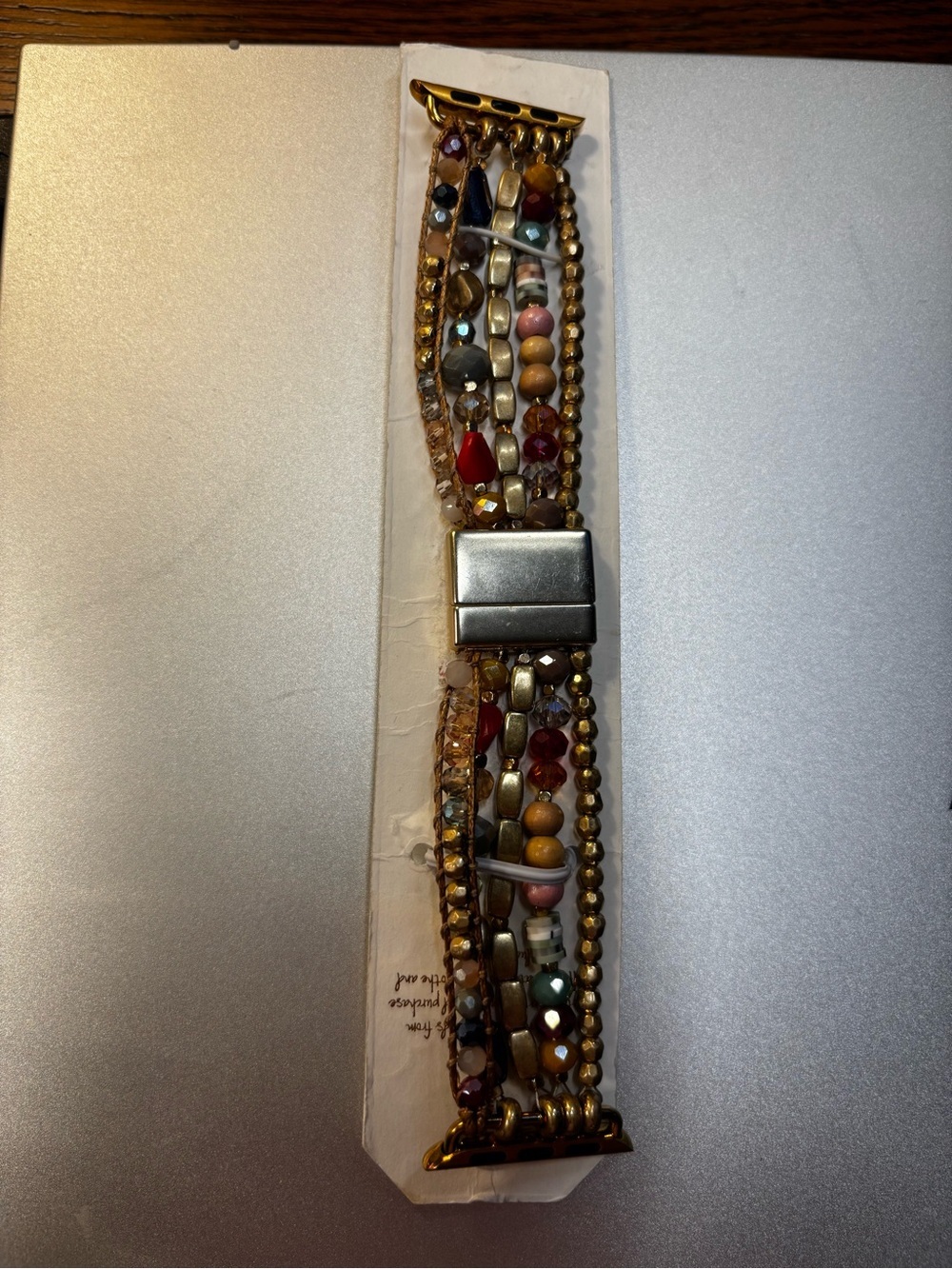 Altar’d State Apple Watch Band-Beaded Stretch Bracelet with Gold Accents